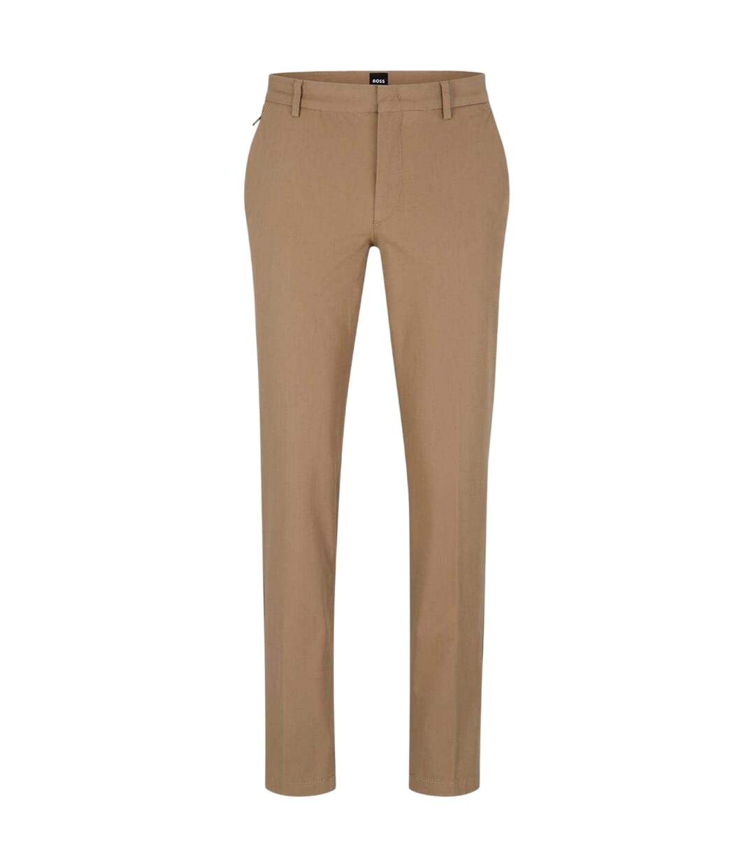 Mens Kaito Organic Cotton Sustainable Slim Trousers Beige Boss-2