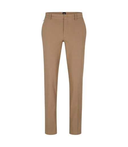 Mens Kaito Organic Cotton Sustainable Slim Trousers Beige Boss