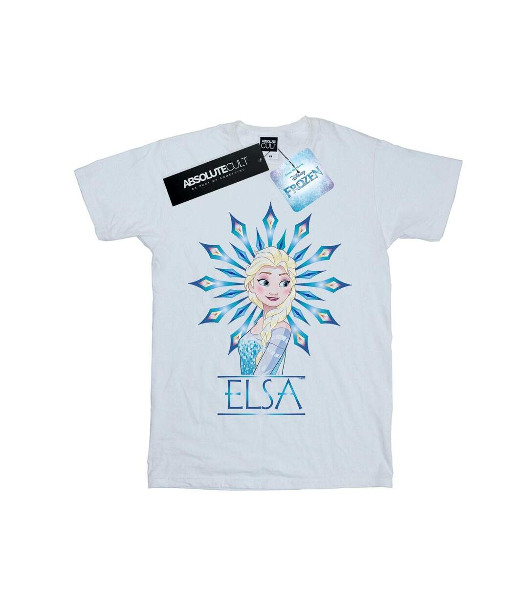 Disney Femme/Ladies Frozen Elsa Snowflake Cotton Boyfriend T-Shirt (Blanc) - UTBI24907-1