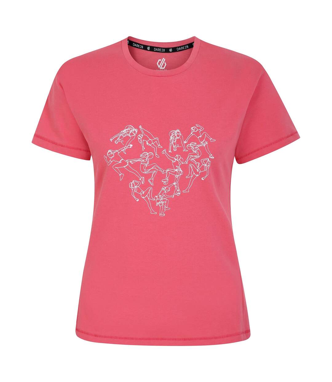 Womens/ladies tranquility ii heart t-shirt sorbet pink Dare 2B-1