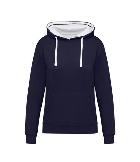 Sweat À Capuche Femme Bleu Marine Blanc Neige SG Originals