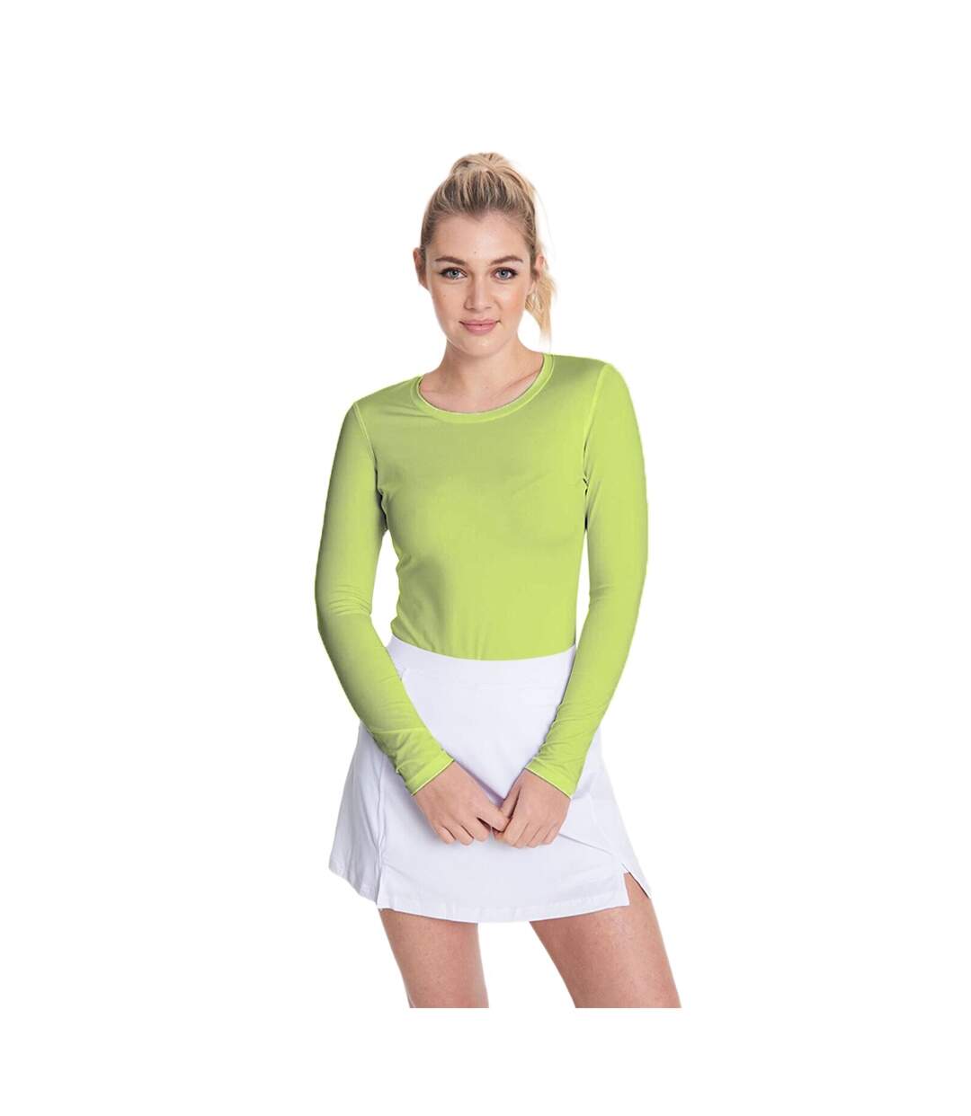 T-shirt base layer à manches longues femme vert citron Rhino