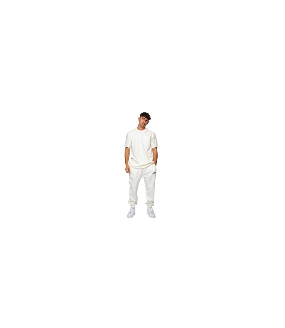 Mens Embroidered Pocket T-shirt Snow White Established-1