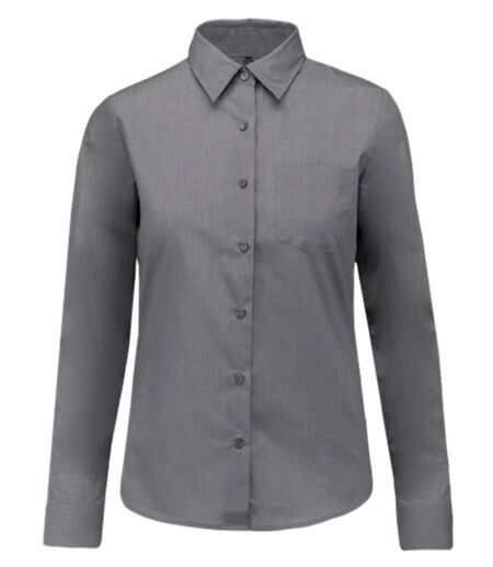 Chemise popeline manches longues - Femme - K549 - gris storm