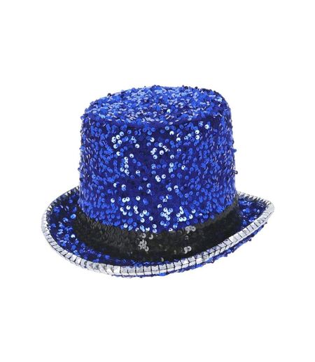 Deluxe sequins felt top hat blue Fever