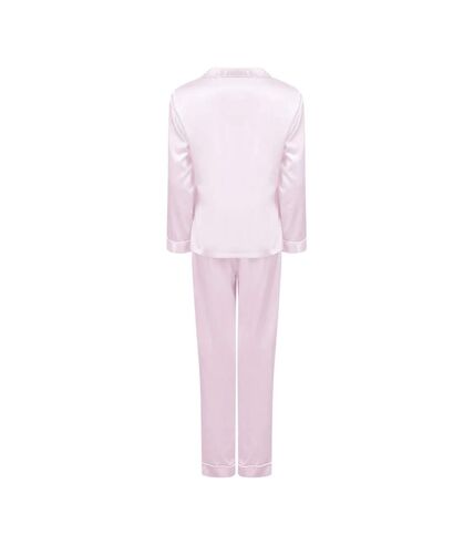 Towel City Pyjama long en satin pour femmes/dames (Rose clair) - UTRW7504