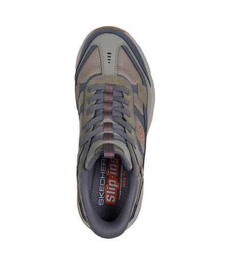 Mens viking at suede hiking shoes olive/grey Skechers