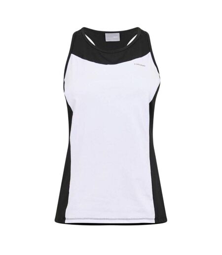 Womens/ladies Colour Block Tank Top White Black Head