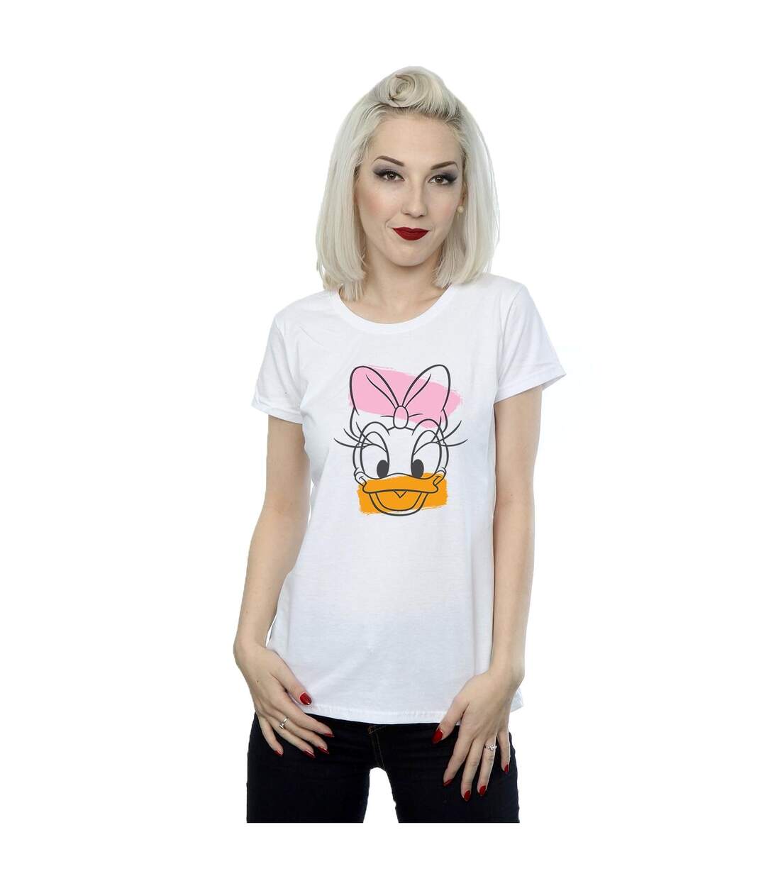 Disney T-shirt en coton à tête de canard marguerite Femmes/Ladies (Blanc) - UTBI31079-2