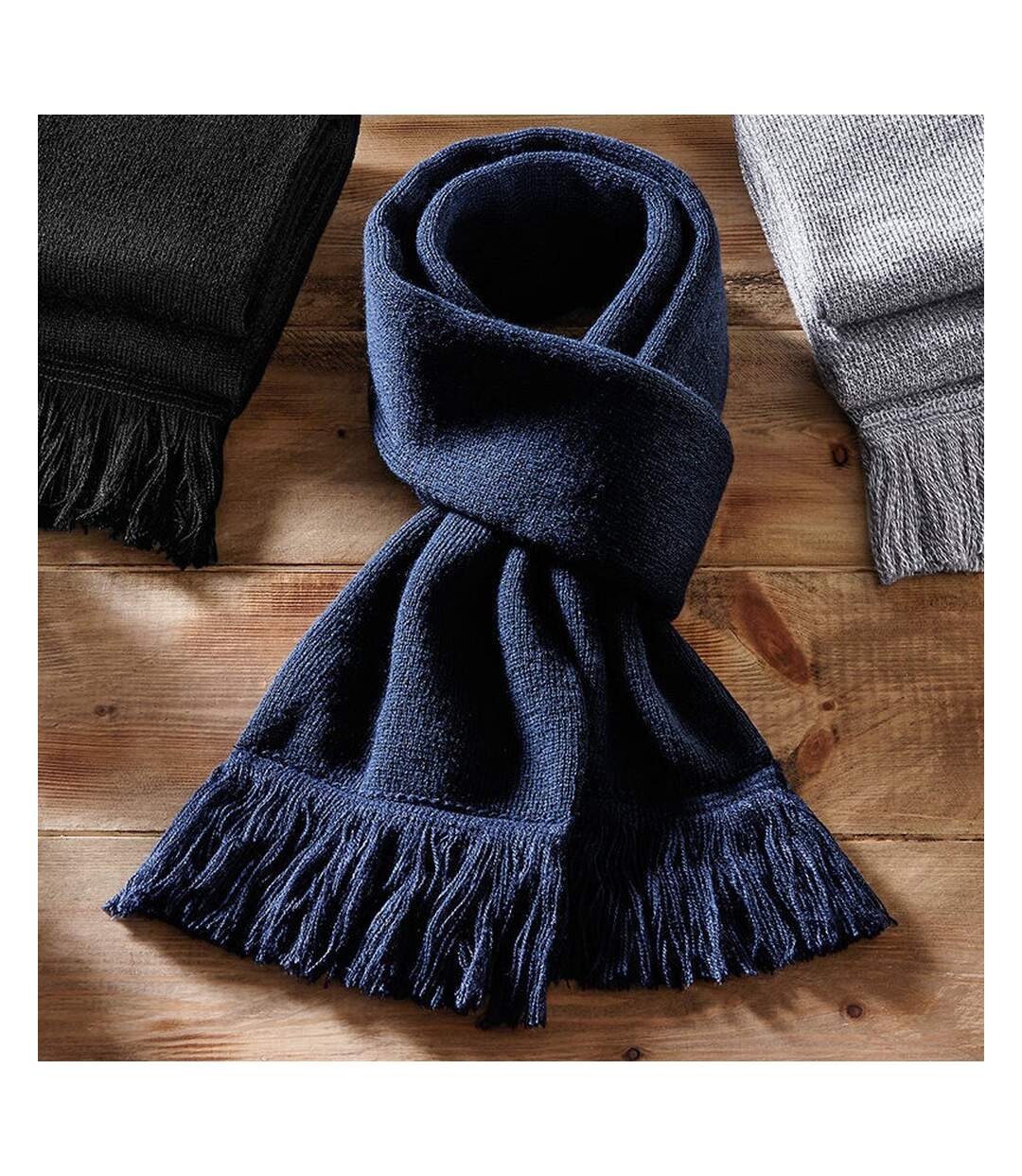 Beechfield Unisex Classic Knitted Scarf (French Navy) (One size)