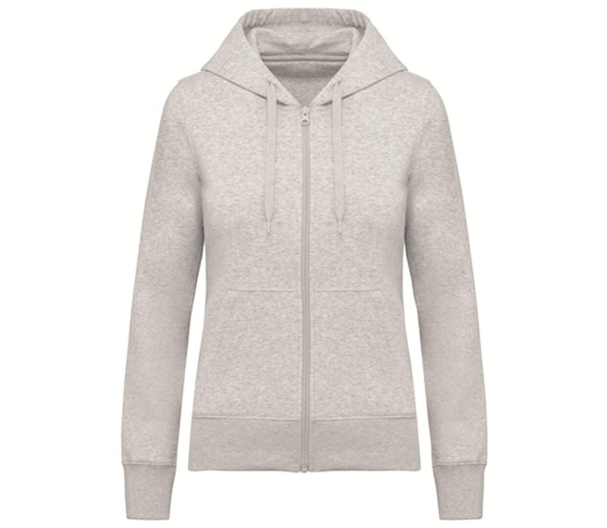 Sweat à capuche zippé écoresponsable - Femme - K4031 - gris ash-1