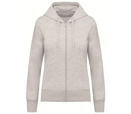 Sweat à capuche zippé écoresponsable - Femme - K4031 - gris ash
