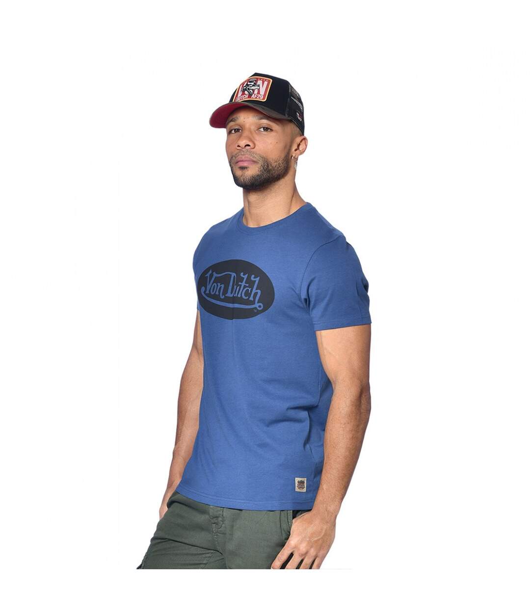 T-shirt Von Dutch col rond homme en coton Front-2