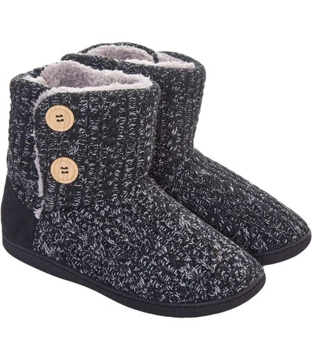 Chaussons Bottines Femme Noir Keanu