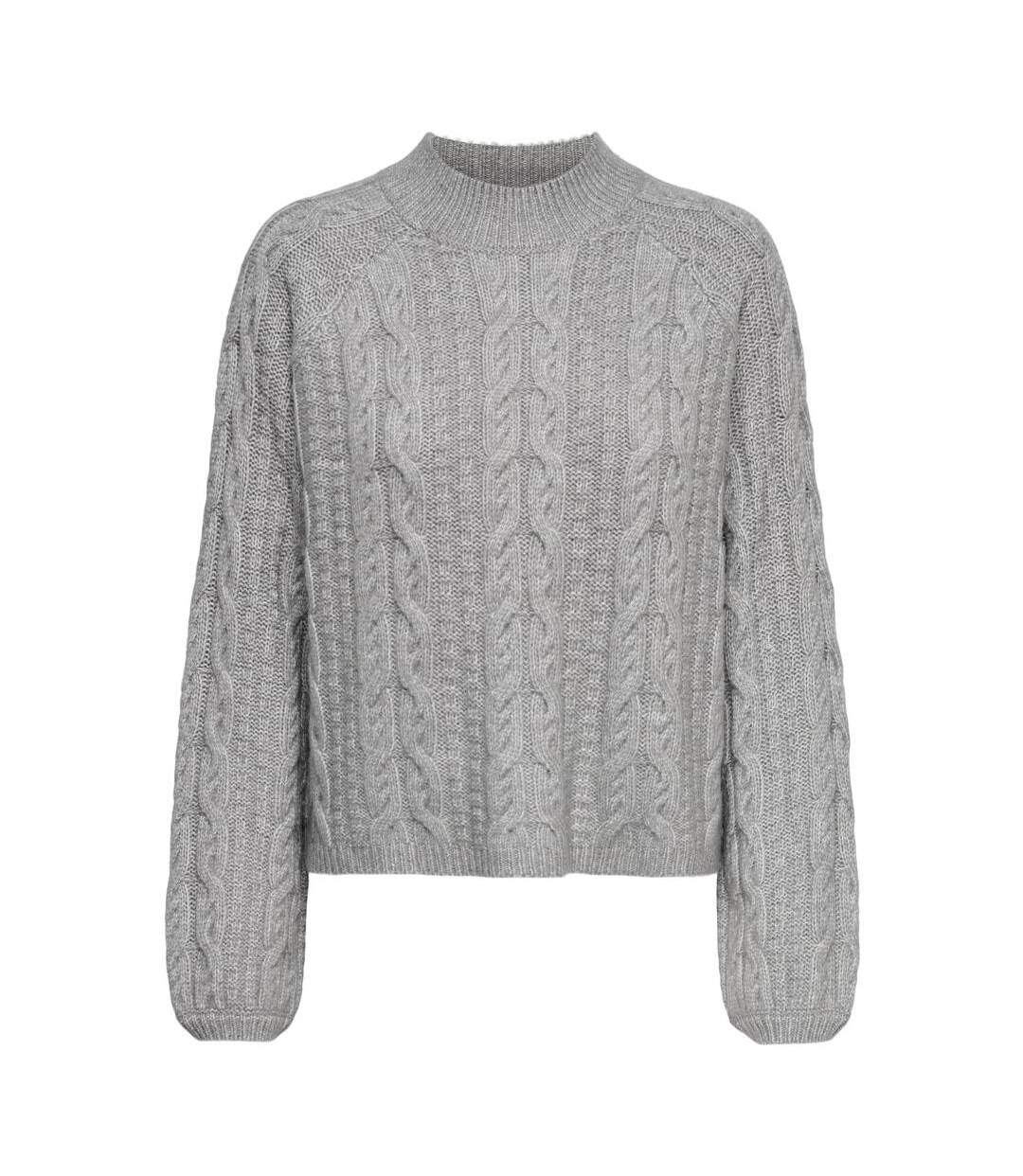 Pull gris femme jdy silja 15321106-1