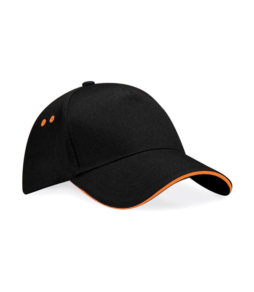 Casquette 5 panneaux adulte - B15C - noir et orange-1