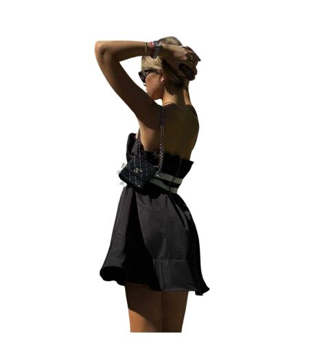 Robe Courte Sans Manches Motif/style Nœud Femme Noir Collective The Label