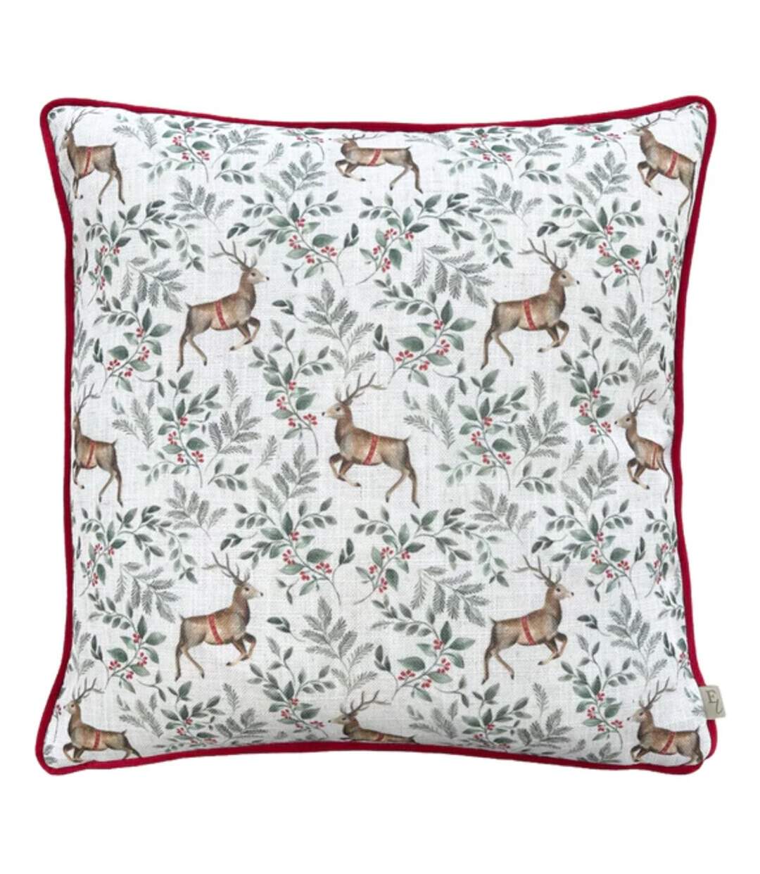 Festive reindeer cushion cover one size scarlet/white Evans Lichfield-1