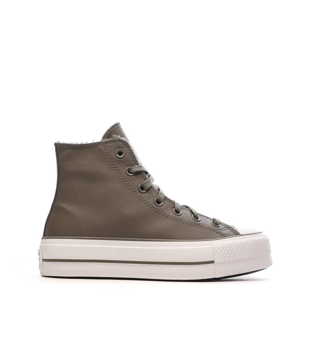 Baskets grise molleton femme converse chuck taylor all star lift-2