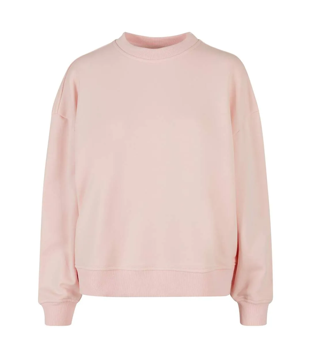 Womens/ladies Crew Neck Oversized Sweatshirt Pink Build Your Brand-1