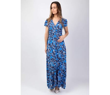 Robe longue cintrée  en viscose  MARBELLA imprimé floral Coton Du Monde