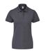 Womens/ladies lady fit piqué polo shirt dark heather Fruit of the Loom