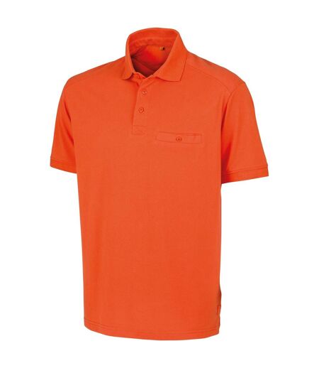 WORK-GUARD by Result Mens Apex Pique Polo Shirt (Orange)