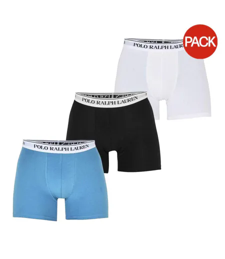 Boxers Homme Bleu Blanc Noir Ralph Lauren