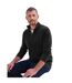 Pull À Col Zippé En Laine D'agneau Pour Hommes Noir WoolOvers-1