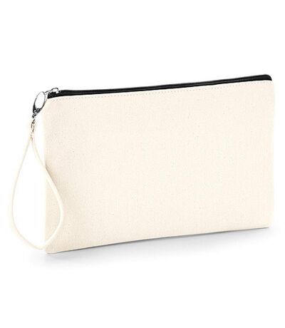 Westford Mill Canvas Wristlet Pouch (Natural/Black) (10.2 x 6.7in)