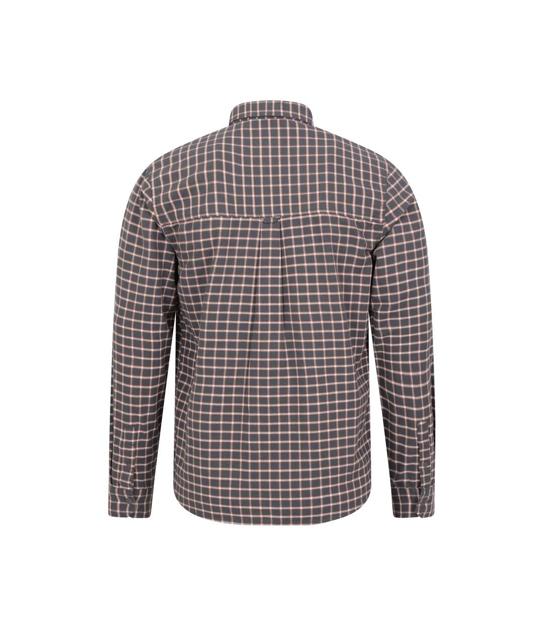 Mens Driftwood Checked Organic Shirt Dark Grey Mountain Warehouse-2