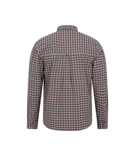 Mens Driftwood Checked Organic Shirt Dark Grey Mountain Warehouse