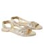 Womens/ladies jocelyn plaited leather flat sandals gold Dorothy Perkins