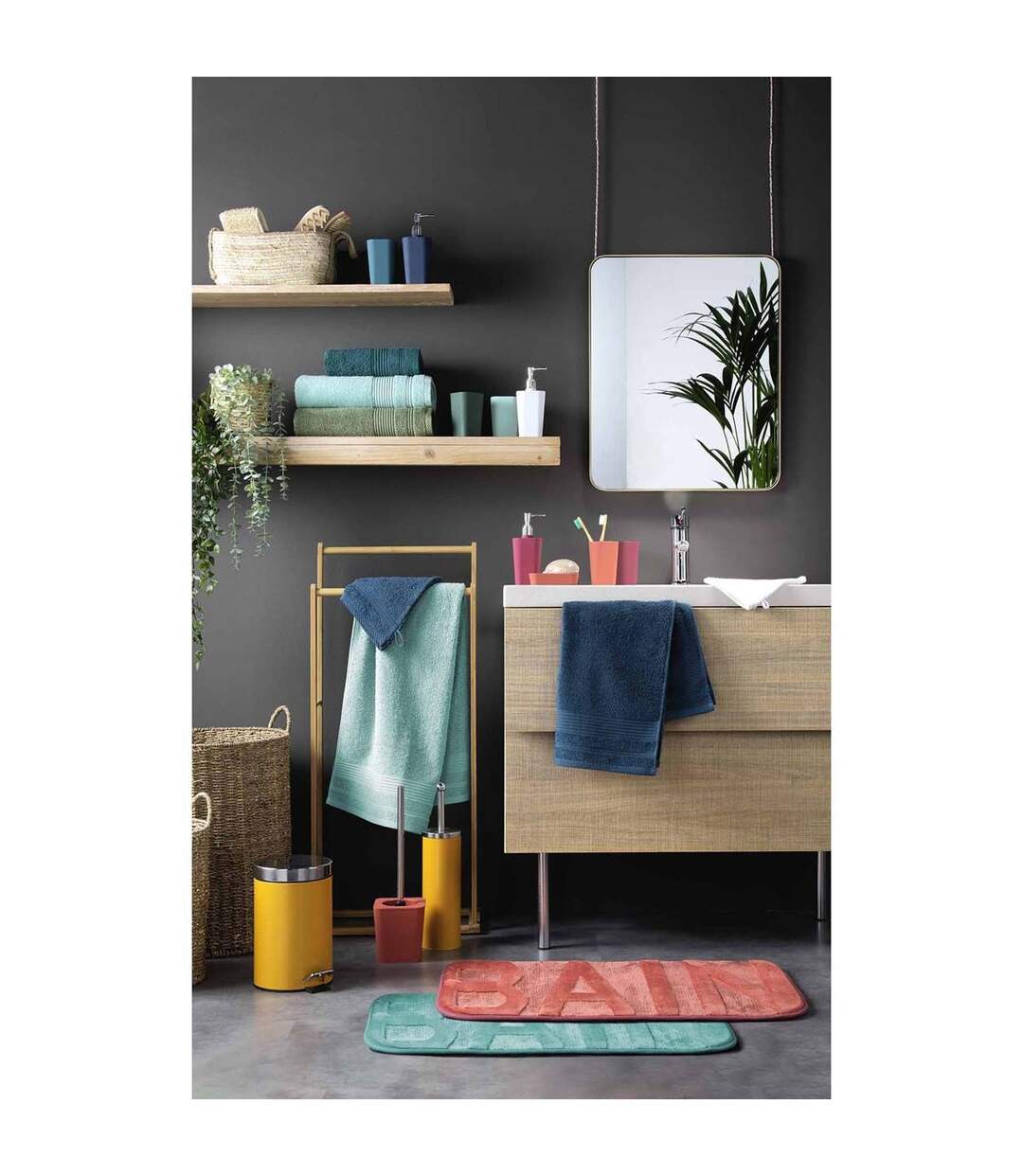 Tapis de Bain Microfibre Vitamine II 45x75cm Gris Clair-4