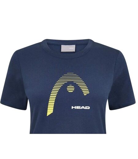 Womens/ladies Club Lara Graphic Print T-shirt Navy Head