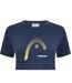 Womens/ladies Club Lara Graphic Print T-shirt Navy Head-3