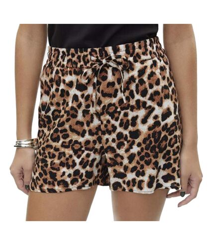 Short Noir/Marron à Motifs Femme Vero Moda Easy Joy - L