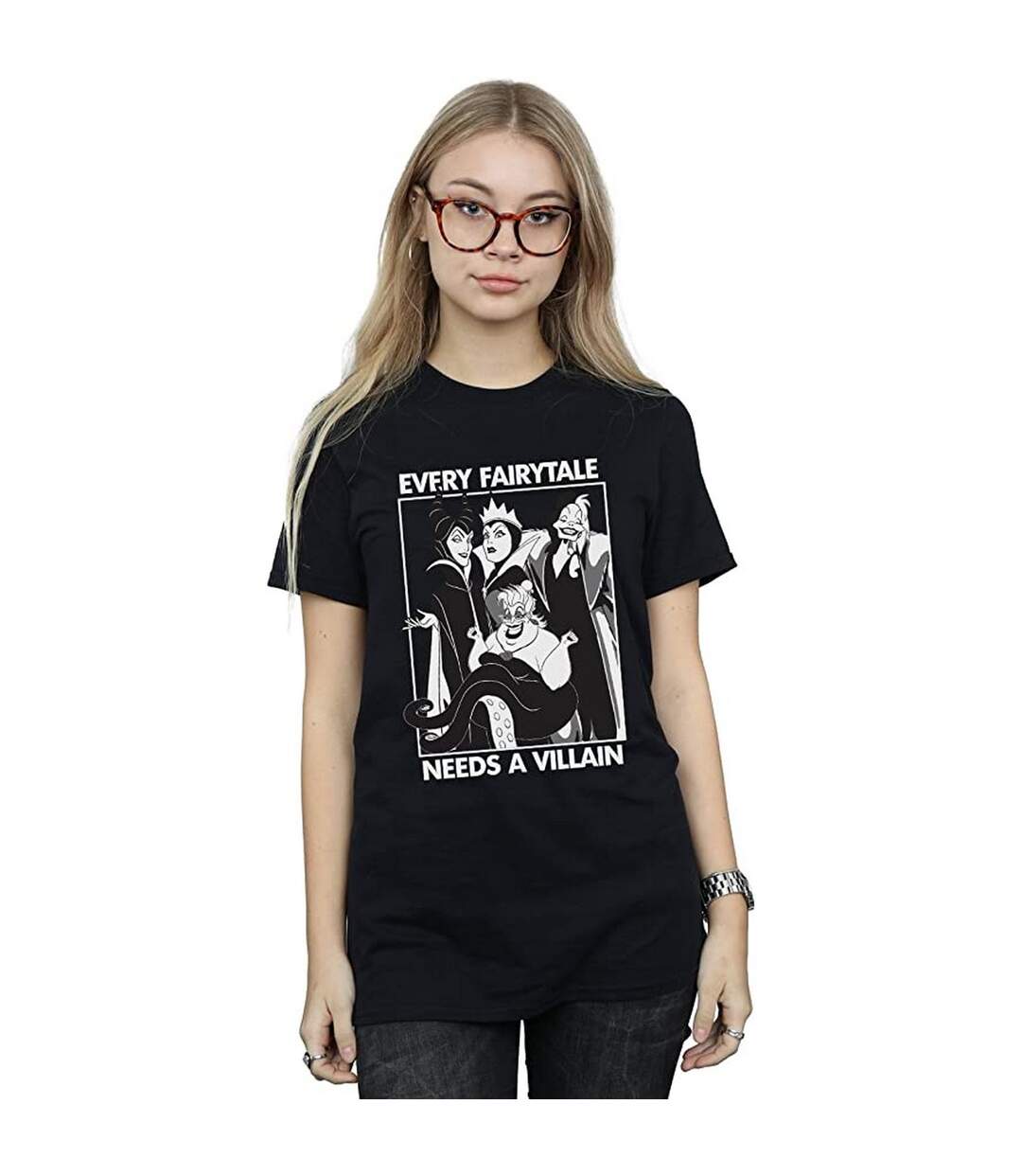 Disney - T-shirt EVERY FAIRY TALE NEEDS A VILLAIN - Femme (Noir) - UTBI1669-2