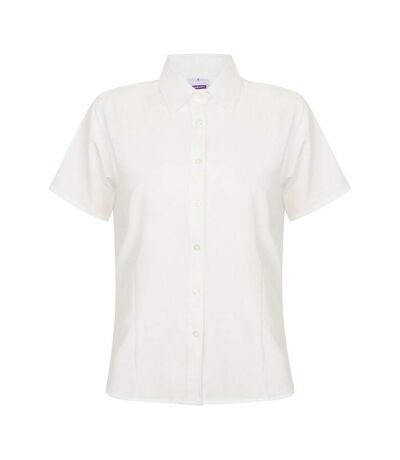 Womens/ladies Wicking Short-sleeved Formal Shirt White Henbury