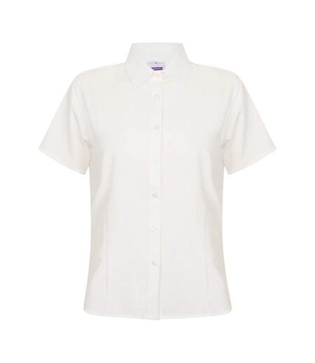 Womens/ladies Wicking Short-sleeved Formal Shirt White Henbury