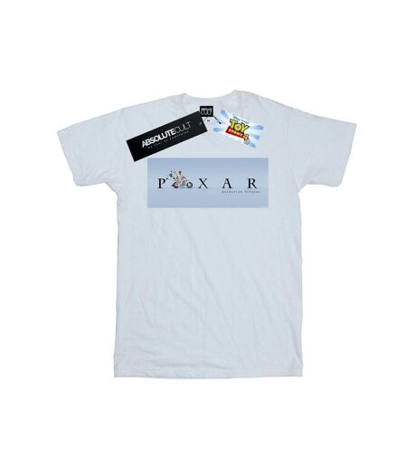 Disney Womens/Ladies Toy Story 4 Duke Caboom Pixar Studios Logo Coton Boyfriend T-Shirt (Blanc) - UTBI47068