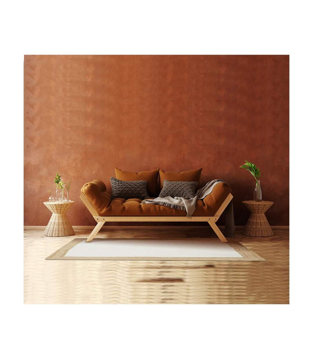 Tapis Déco en Jute Rodame 120x170cm Écru-4