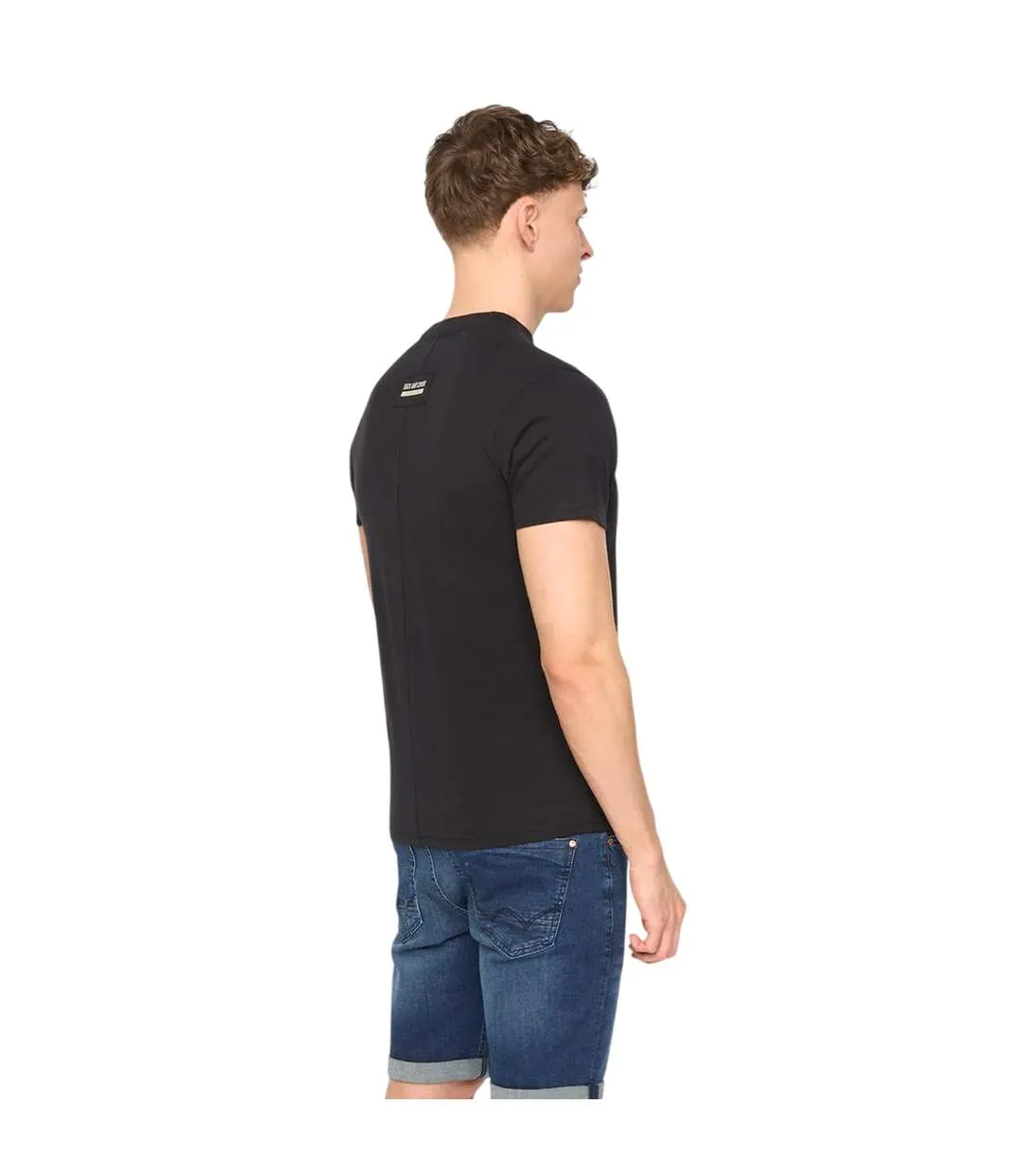 Mens Tatick Brushed Cotton T-shirt Black Duck And Cover-3