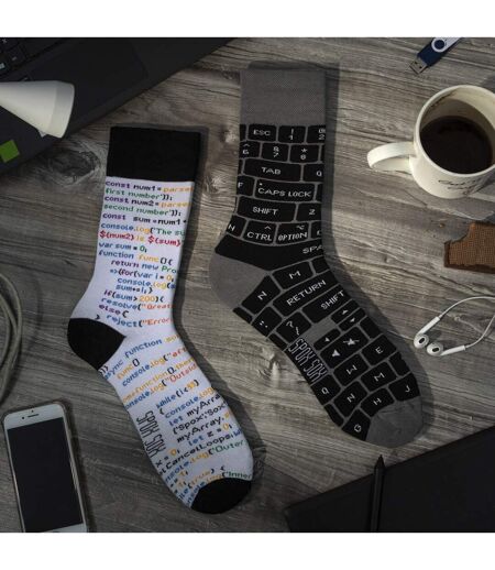 1 Pack Unisex Mismatched Novelty Odd Socks - IT Developer