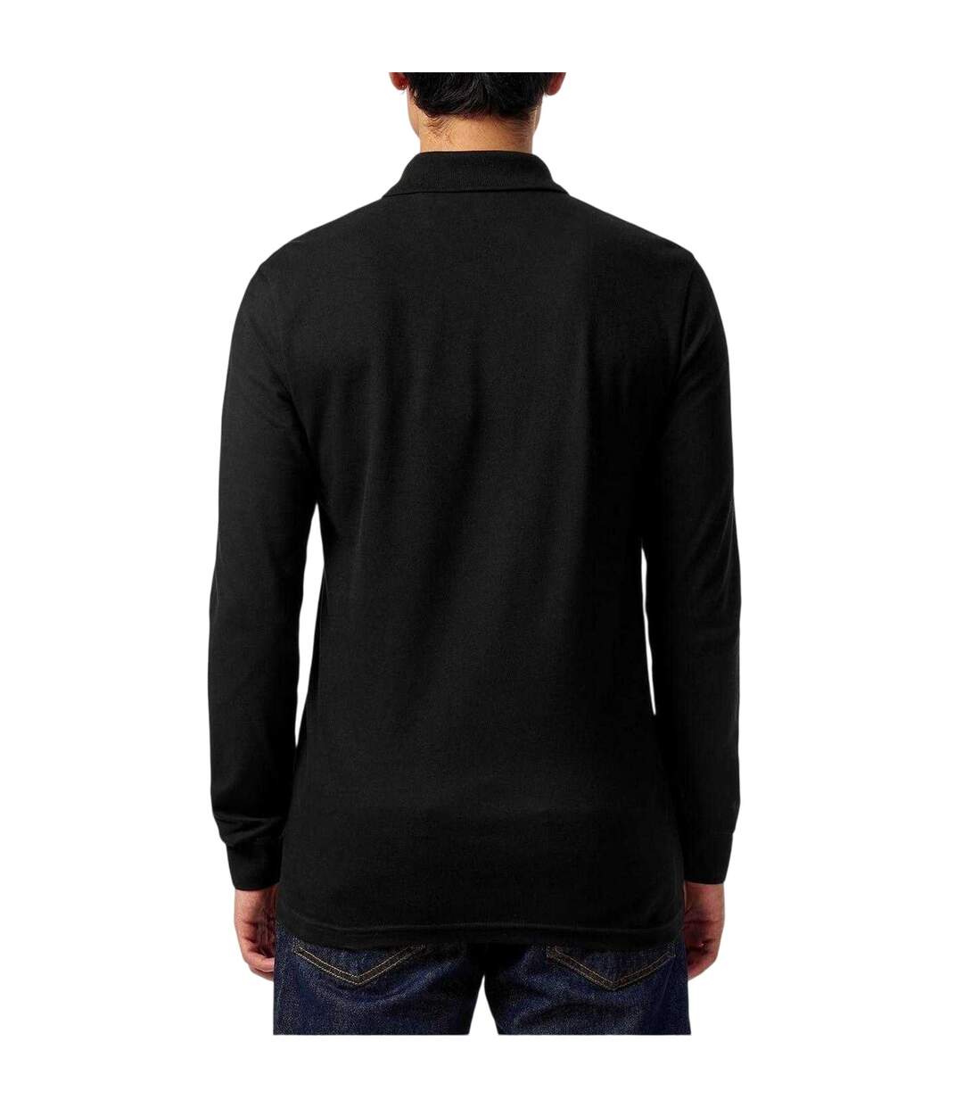 Mens Passerby Logo Long-sleeved Polo Shirt Black Boss-3