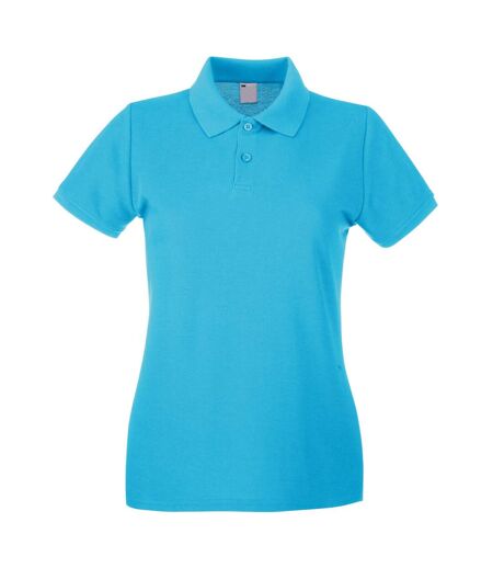 Womens/Ladies Fitted Short Sleeve Casual Polo Shirt (Cyan) - UTBC3906