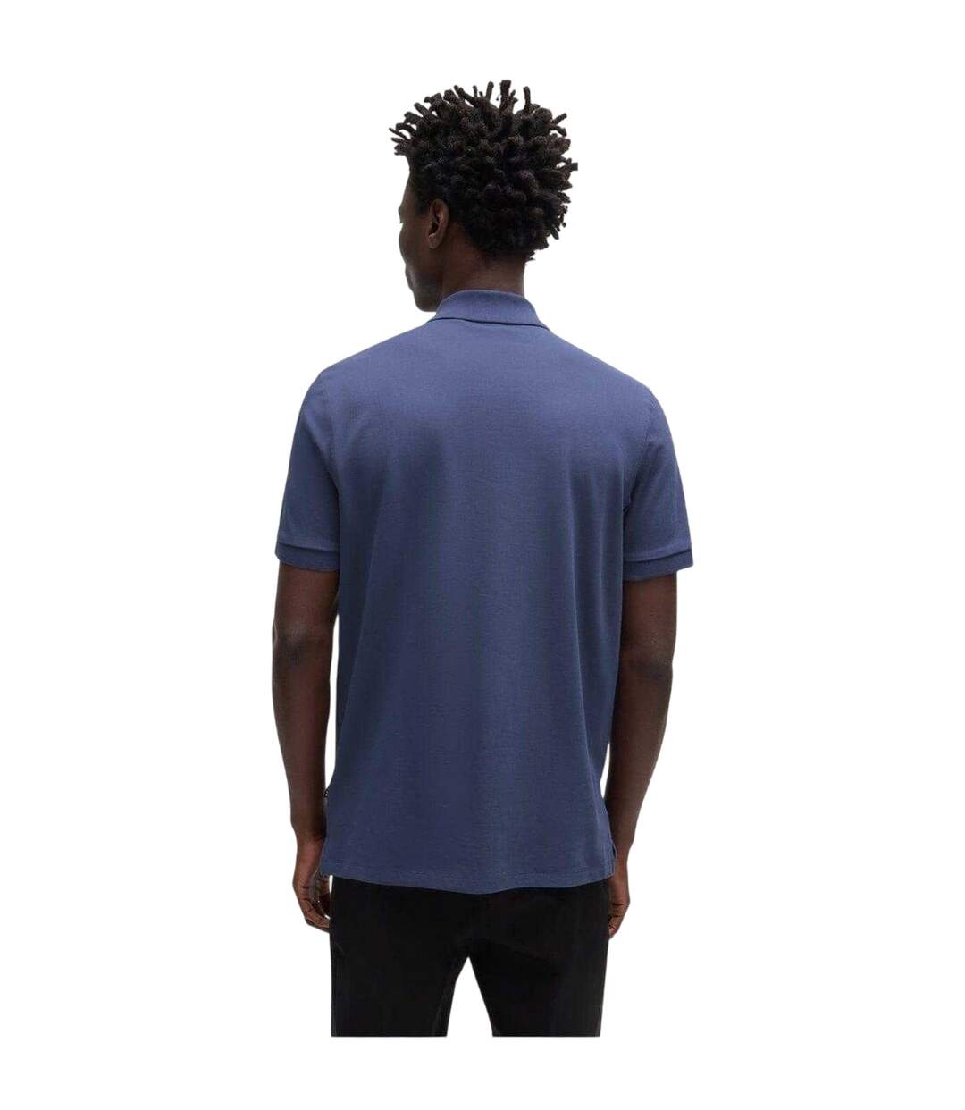 Mens Pallas Cotton Regular Polo Shirt Navy Boss-2