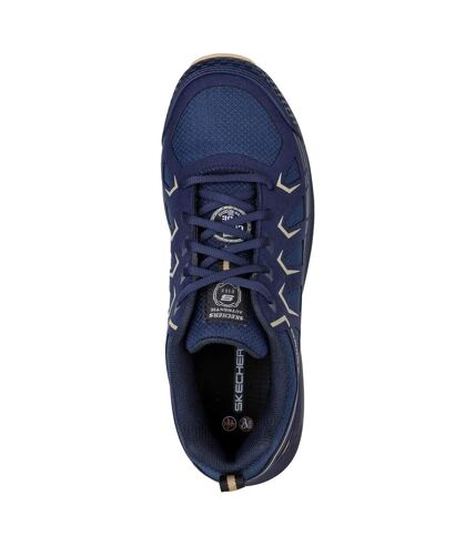 Skechers Mens Malad II Safety Trainers (Navy/Tan) - UTFS9278