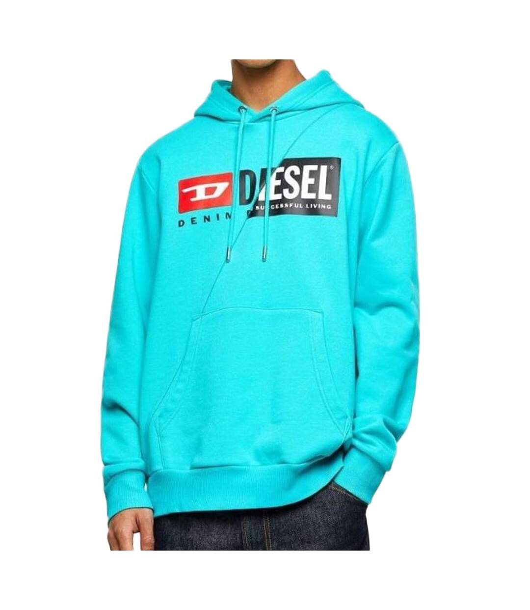 Sweat à capuche Turquoise Homme Diesel A00339 - S-1