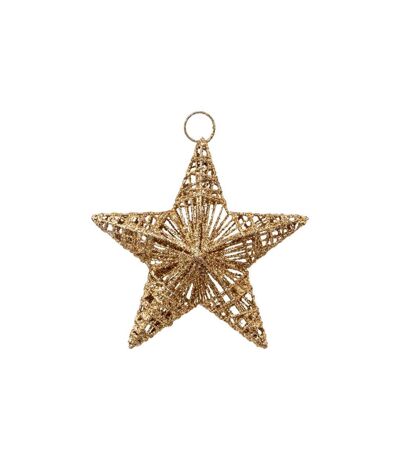 Sujet de Noël Étoile Lignes 15cm Cuivre